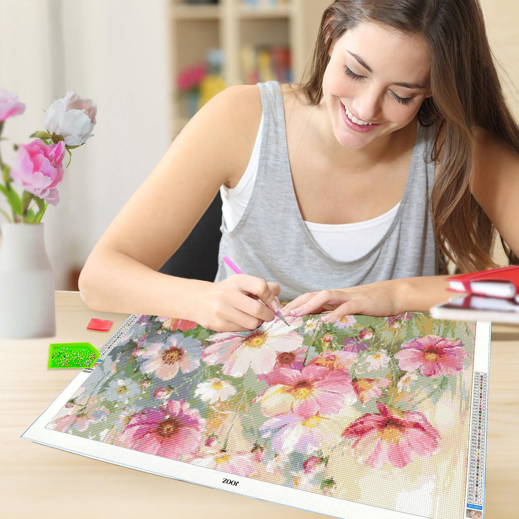 Large Diamond Painting Kits for Adults - 5D Flowers Diamond Art Kits