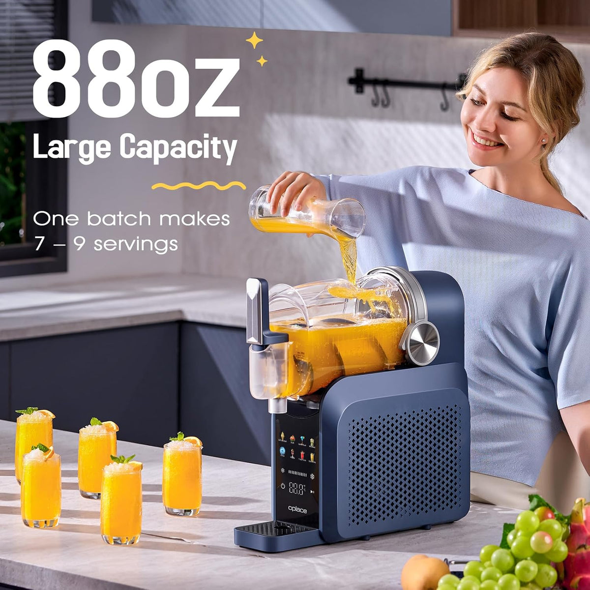 7-in-1 Slushie Machine & Soft Serve Ice Cream Maker,88oz with No Ice Needed,Slushy Machie for Home,Frozen