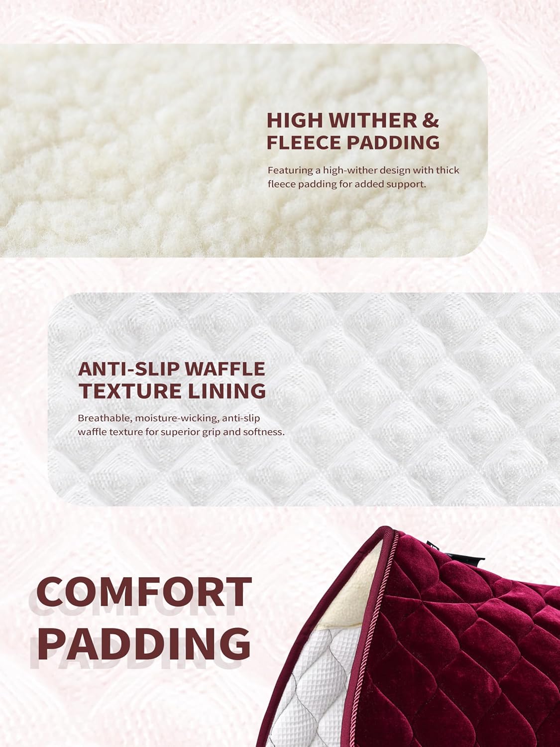All Purpose Saddle Pad for Horse Riding, English Saddle Pad
