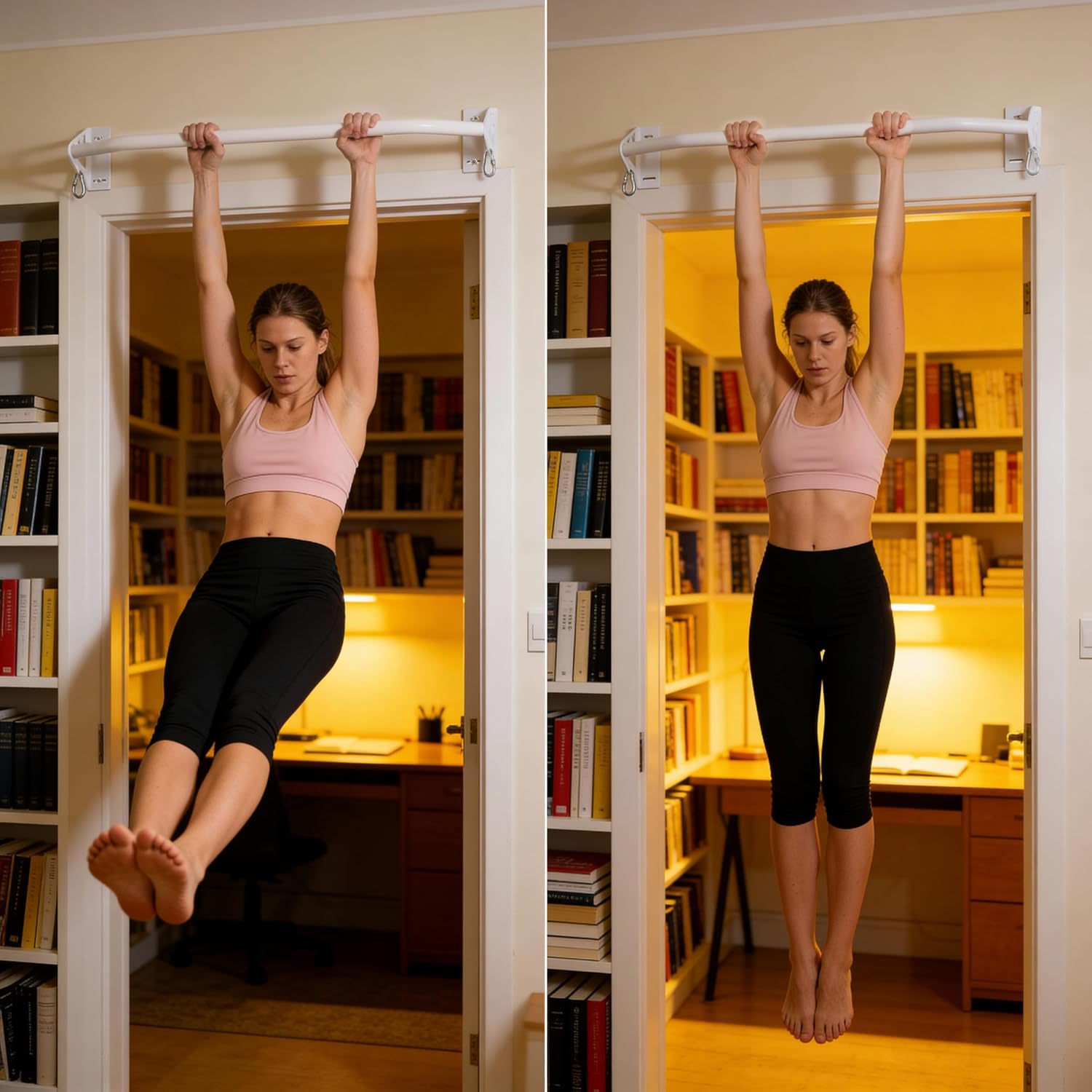 Wall Mounted Pull Up Bar Doorway, Heavy Duty Strength Training Pull-Up & Chin Up Bars for Doorframe, Support Beam or