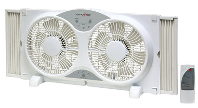 Twin Window Fan, White, 37"