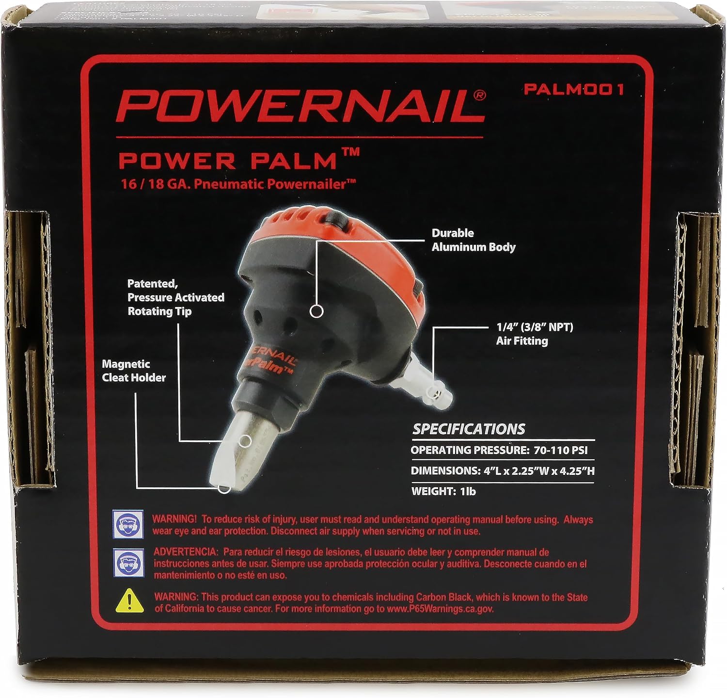PALM001 PowerPalm 16/18 Gauge Flooring Cleat Nailer