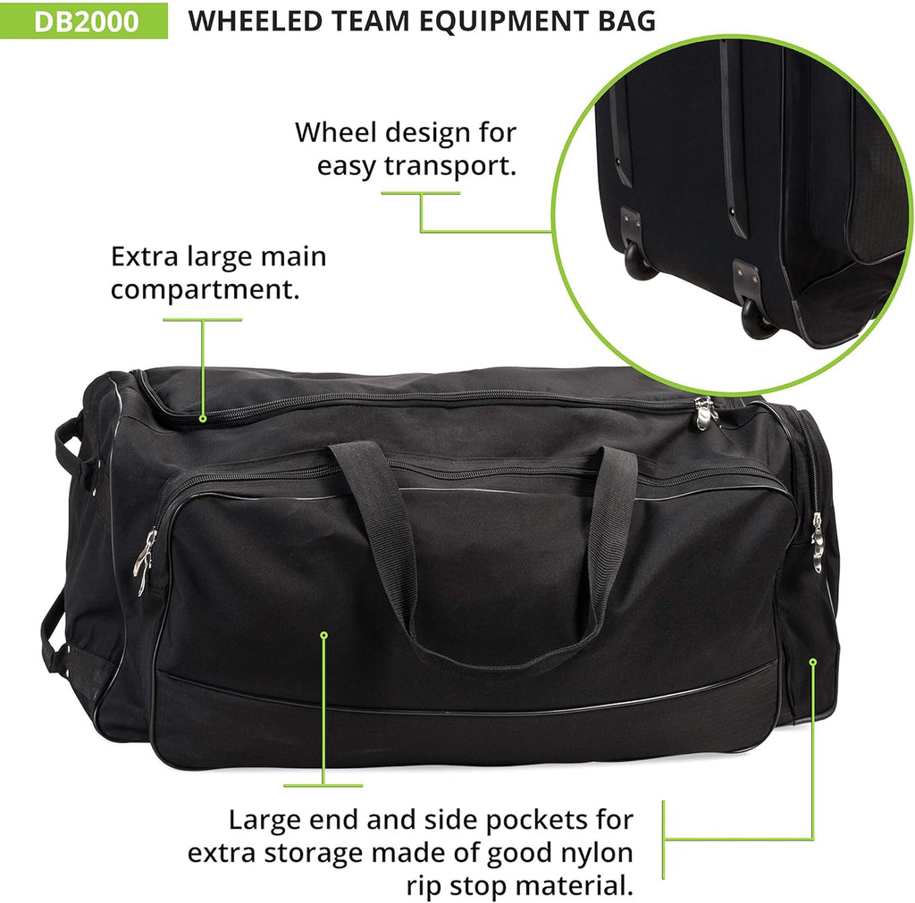 Wheeled Equipment Bag – Large Rolling Sports Gear Bag for Baseball, Football & Travel