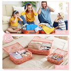 12 Pcs Packing Cubes for Travel,XL, L, M,Cherry,Pink