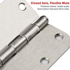 24 Pack Rounded Door Hinges Brushed Nickel 3.5 Inch with 5/8" Radius