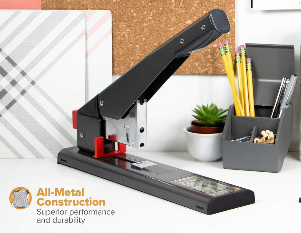 Office Heavy Duty Stapler, 215 Sheet Capacity, Jam-Free, Easy Reload, Black (00540)