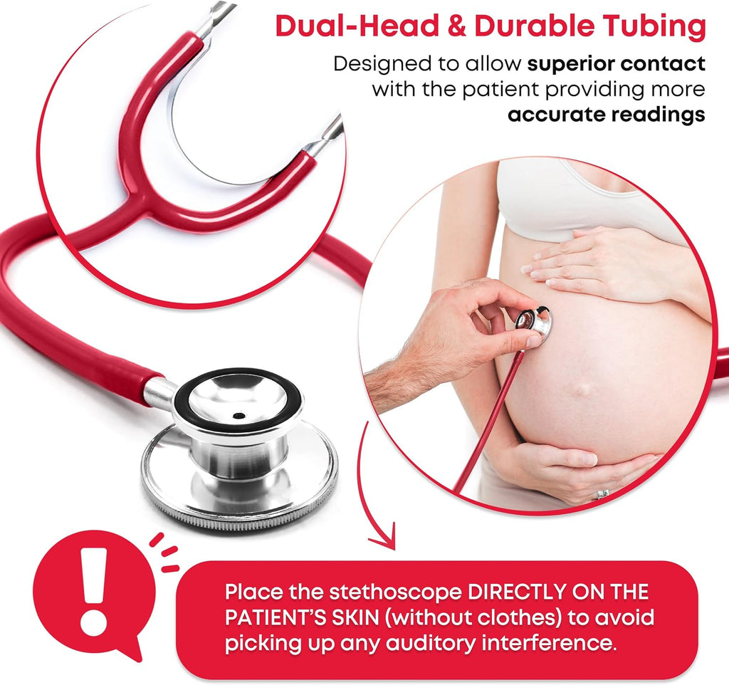Dual Head Stethoscope, Red