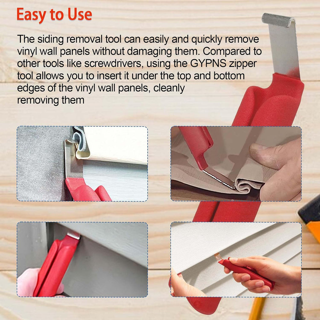 Vinyl Siding Removal Tool with Extra Long Non-Slip Handle 2 Pack