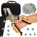 Snap Button Kit with Case, 100 Sets 15mm Stainless Steel Snaps