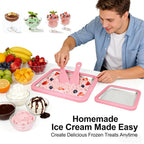 Rolled Ice Cream Maker,Instant Ice Cream Maker,Instant Gelato Pan/Roll,Food Grade SUS304 Stainless Steel Cool Plate