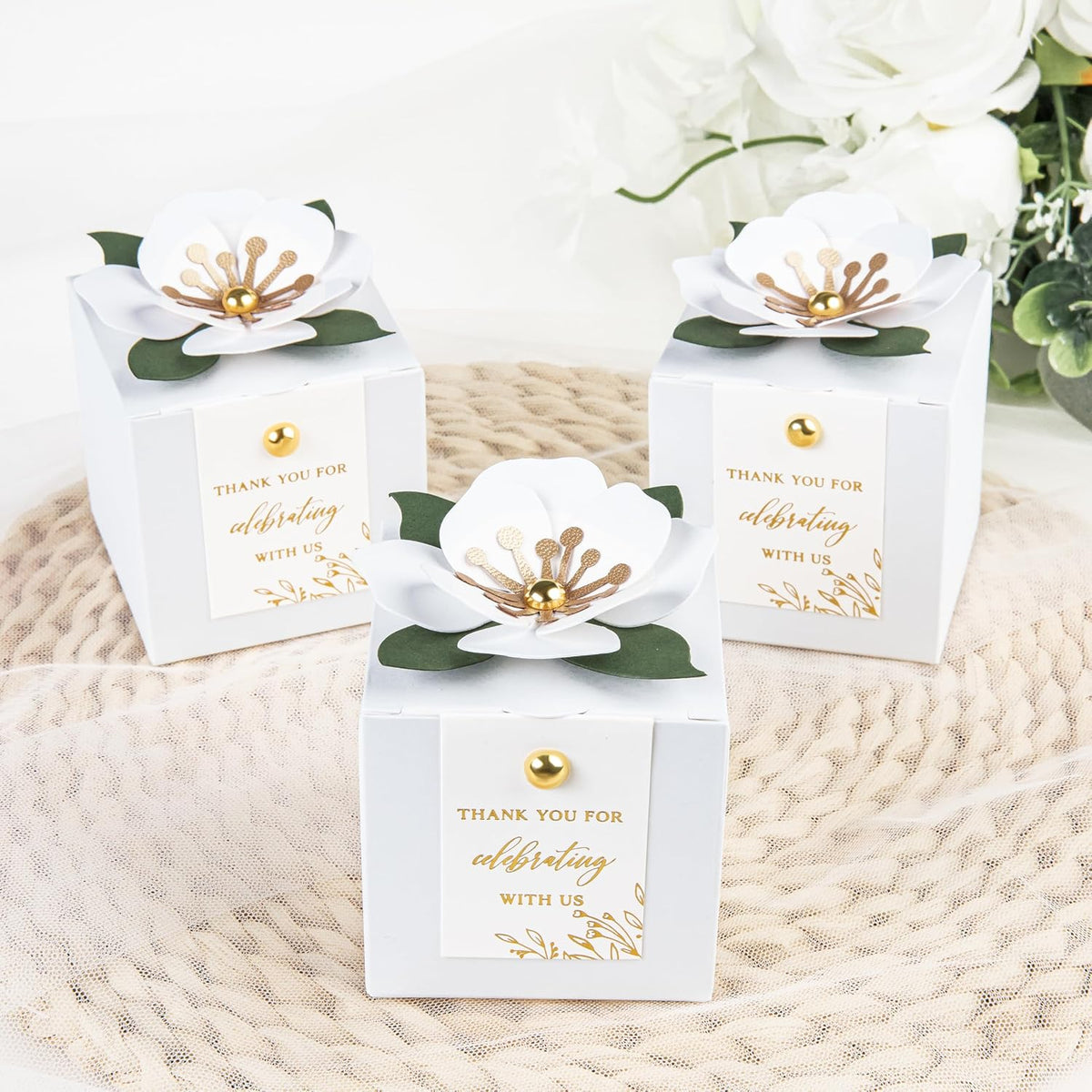 20 PCS Favor Boxes, White, 2.55x2.55x2.55