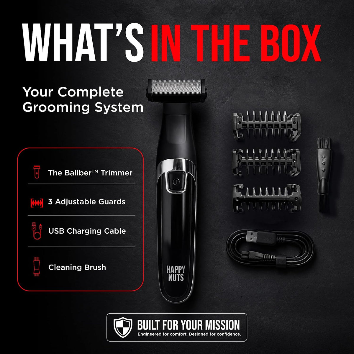 The Ballber Pro Electric Groin & Body Hair Trimmer for Men - Mens Body Groomer Kit for Privates - Waterproof Shaver