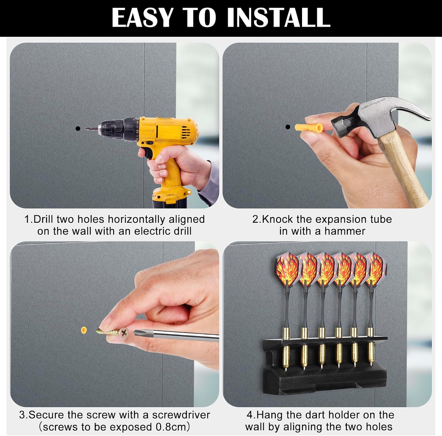 2 in 1 Wooden Dart Holder and Wall Dart Holder, Decoration Dart Holder, Display Rack for Darts Holder, Dart Holder