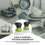 Dish Scrub Brush, Palm Brush Dish Scrubber, Green, Pack of 2