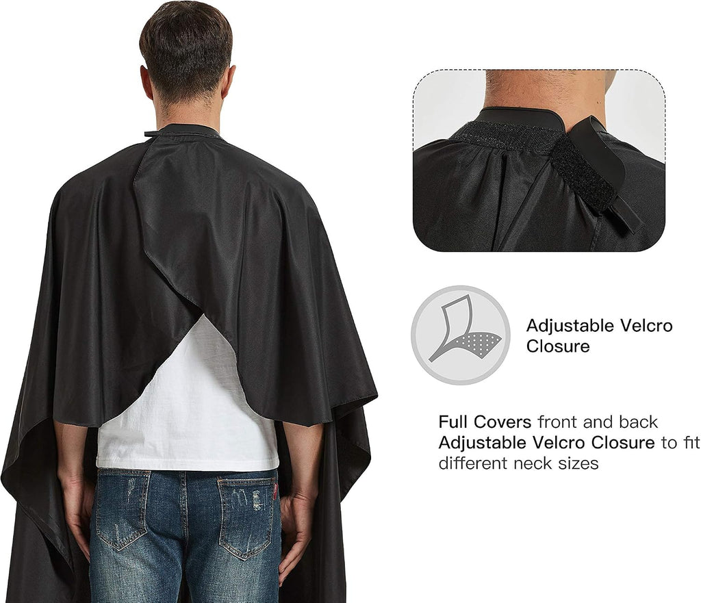 Salon Hair Cutting Cape with Soft Silicon Neck Collar, Professional Anti-static Barber Cape