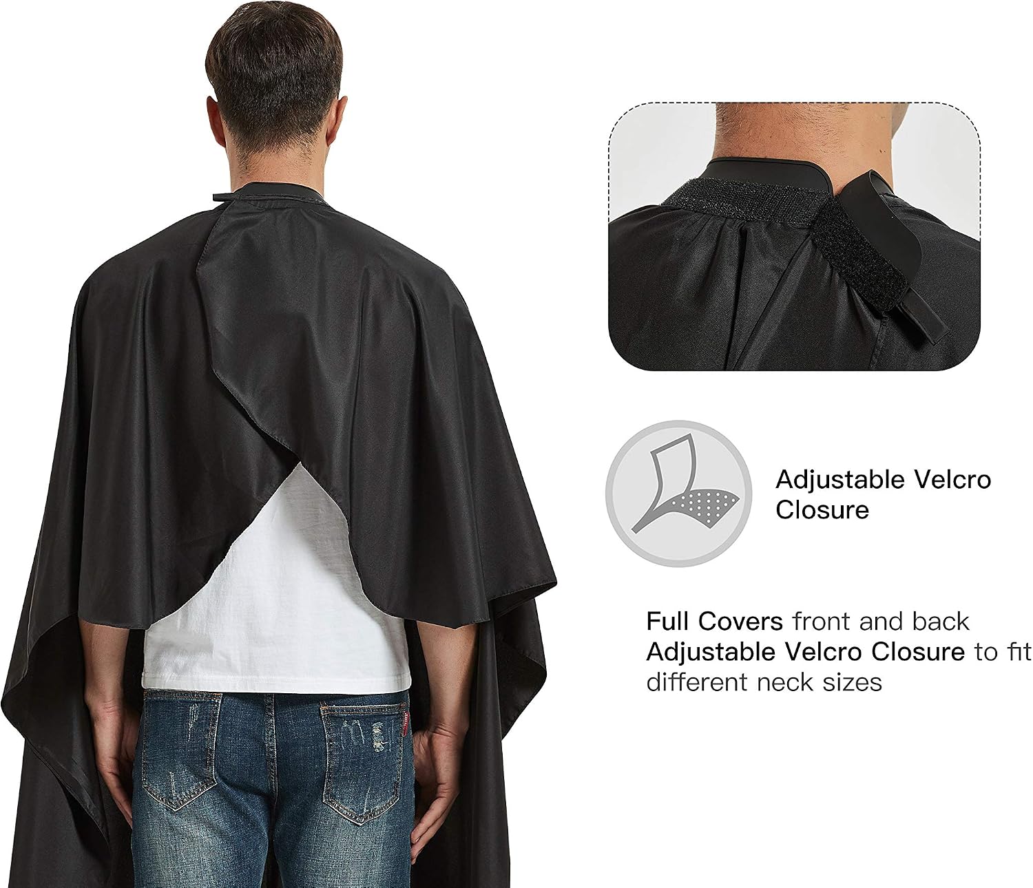 Salon Hair Cutting Cape with Soft Silicon Neck Collar, Professional Anti-static Barber Cape