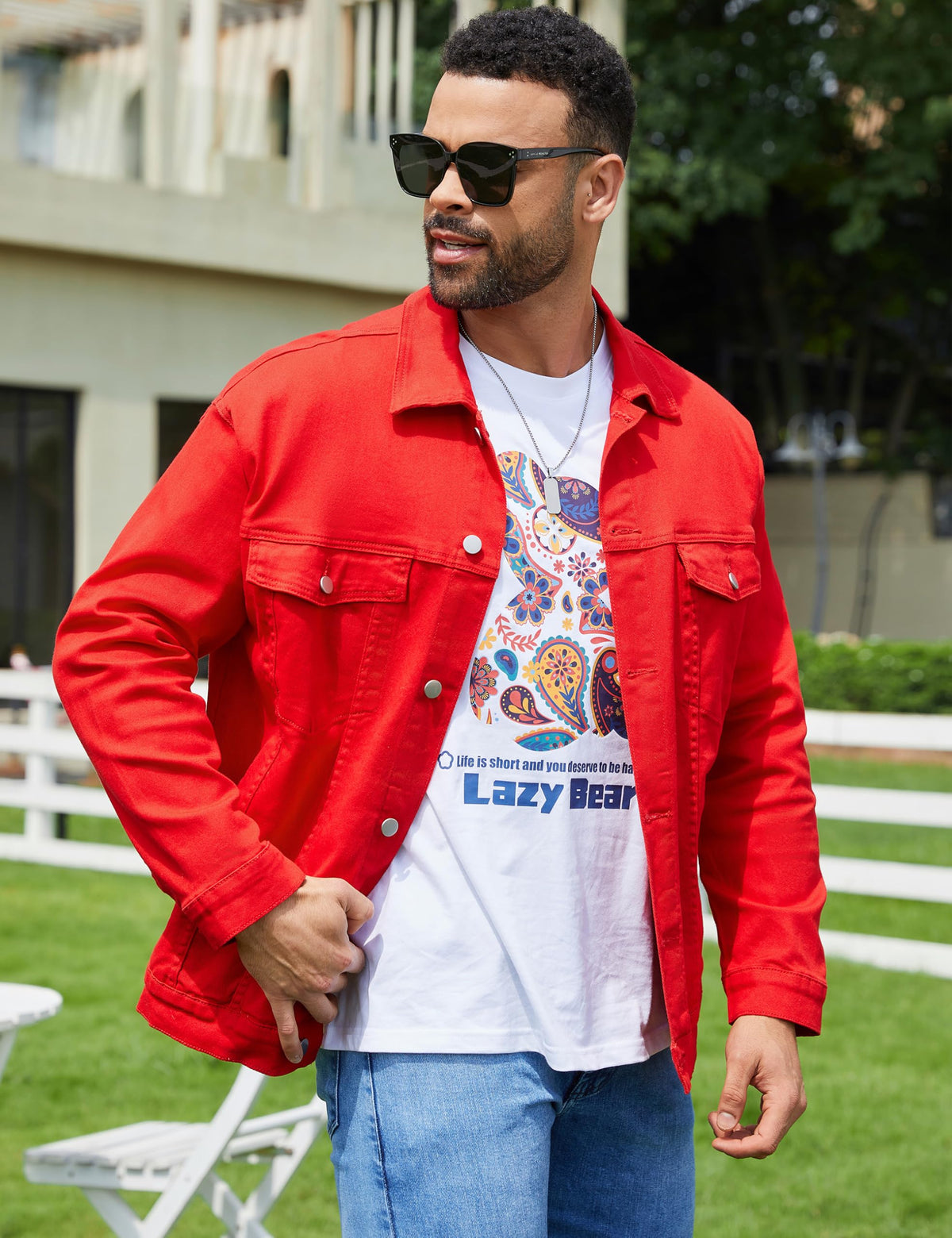 Denim Jackets for Men Trucker Jean Jacket Unlined Coats L