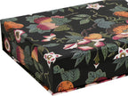 3-Piece Decorative Storage Boxes with Lids, Dark Botanical Floral & Fruit Pattern, Sturdy Cardboard Keepsake Boxes