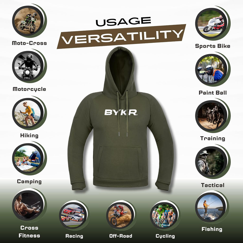 Motorcycle Hoodie for Men & Women Biker Motorcycle Jackets Breathable Motorbike Riding Sweatshirt All Weather CE Armored