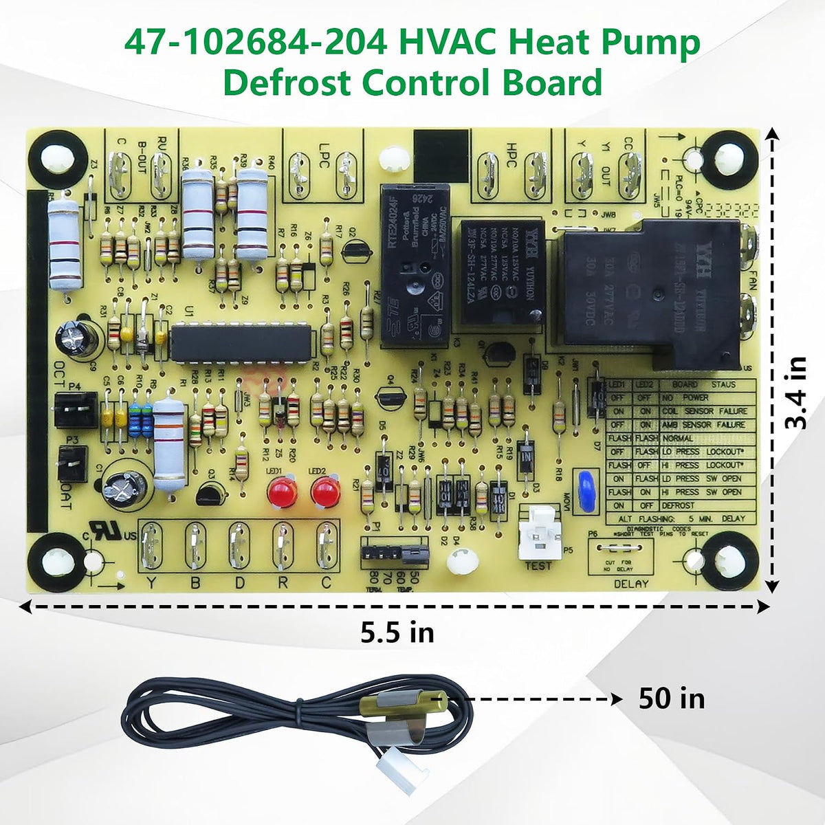47-102684-204 Heat Pump Defrost Control Board Kit Replacement for Rheem