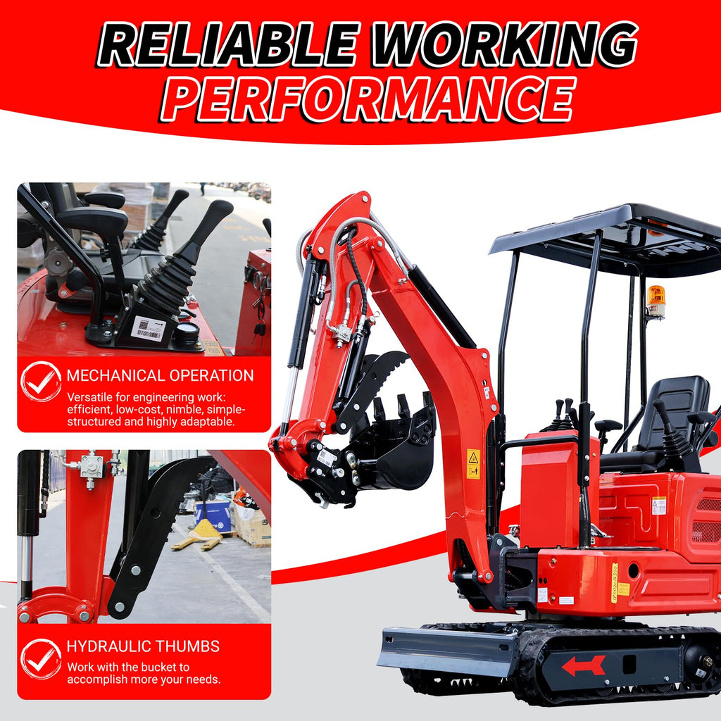DS319CB,1.4 Ton Mini Excavator w/Kubota-Diesel Engine, w/Side Swing Boom