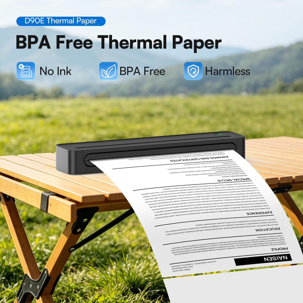 D90E Thermal Printer 8.5 x 11 Inch Folding Thermal Paper, 200 Sheets