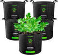 VIVOSUN 5-Pack 5 Gallon Plant Grow Bags Fabric Pots with Handles | 300G Thickened Nonwoven Fabric, Excellent