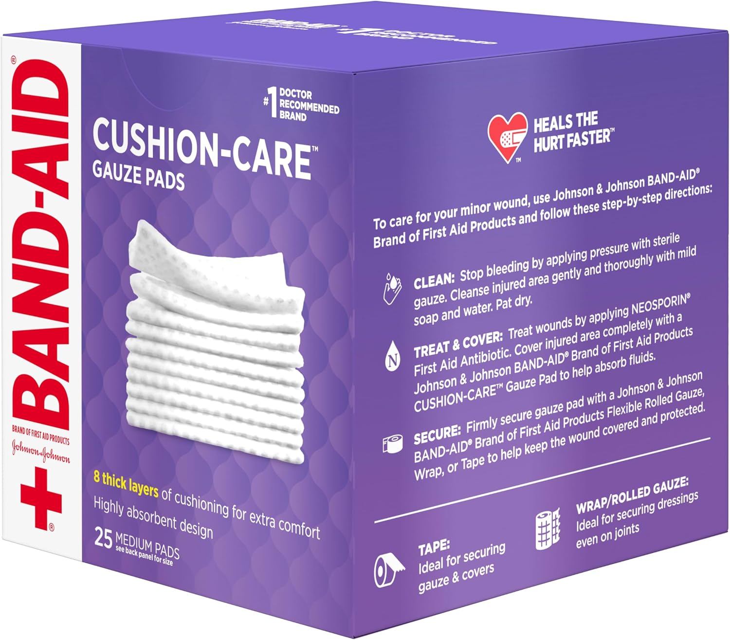 Brand Cushion Care Sterile Gauze Pads for Protection of Minor Cut, Scrapes & Burns, Non-Adhesive & Wound Care