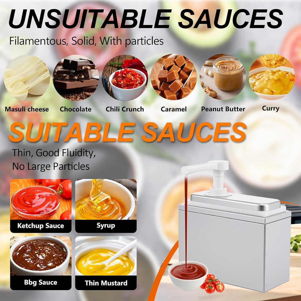 Condiment Dispenser Pump - Large Capacity Detachable Syrup Pump with Measuring Cup, Leak-Proof Design for Sauce
