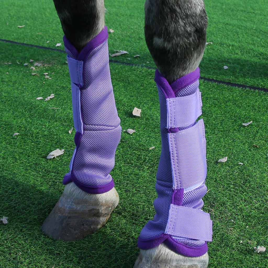 Horse Fly Boots Set of 4, Breathable Mesh Fly Boots for Horses