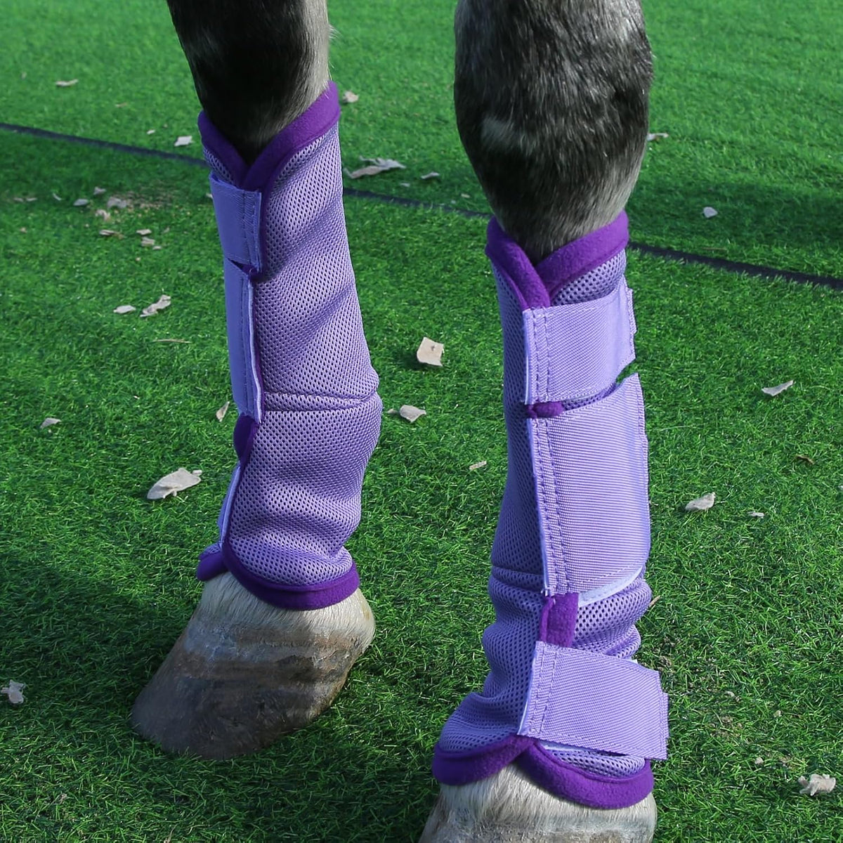 Horse Fly Boots Set of 4, Breathable Mesh Fly Boots for Horses