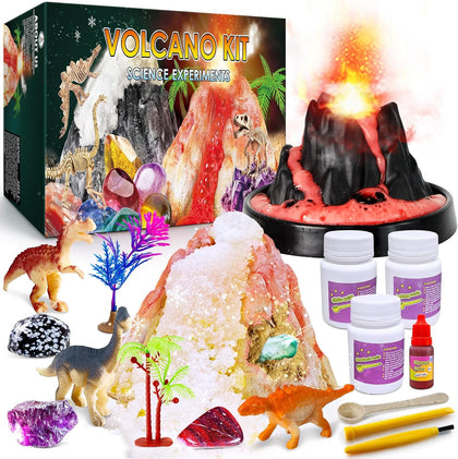 Erupting Volcano Science Kit for Kids | Gemstone Donosaur Dig Volcano, Snow Eruption Volcano, Chemistry Experiment