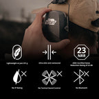 Defy Slim Passive Earmuffs, Ear Protection for Shooting (Black)