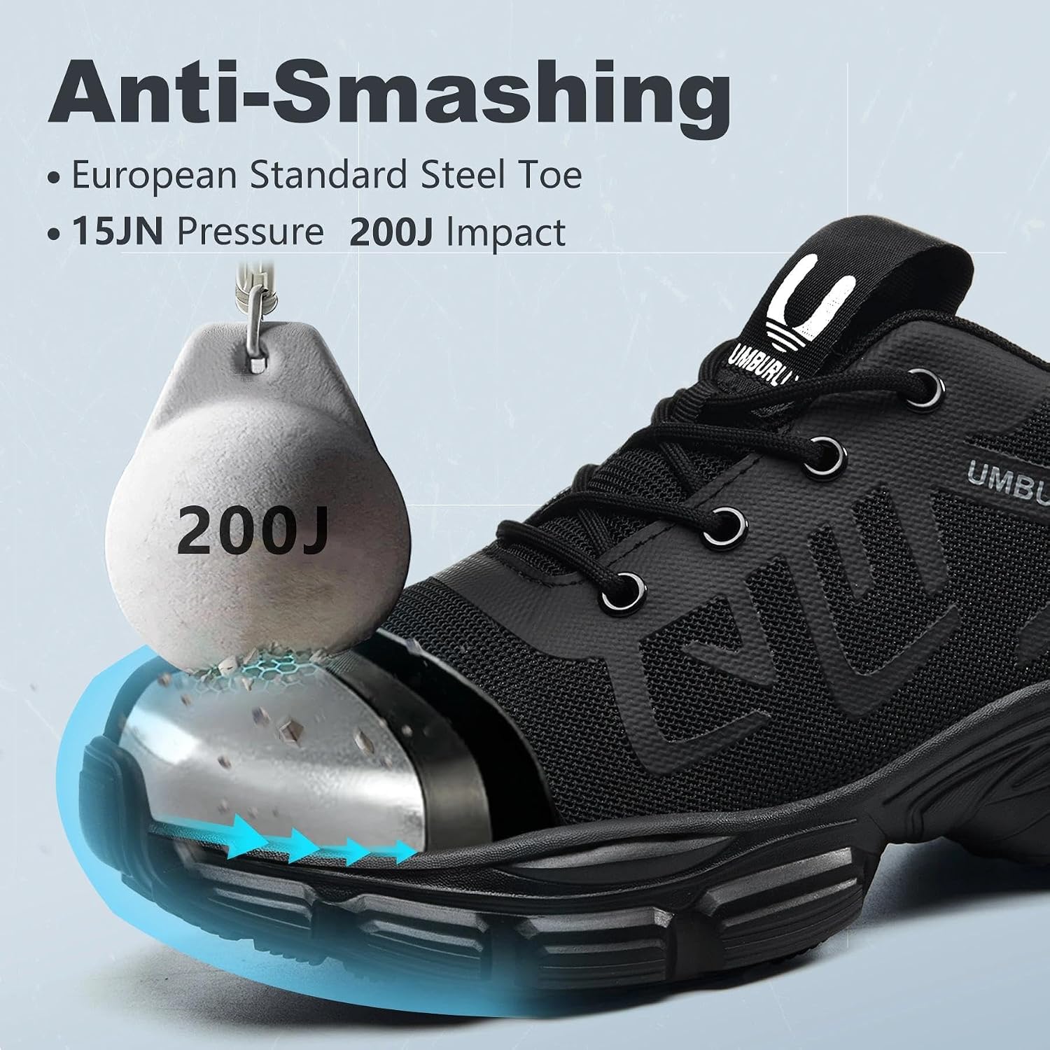 Steel Toe Shoes for Men Women, Comfortable Wide Non Slip Work Shoes