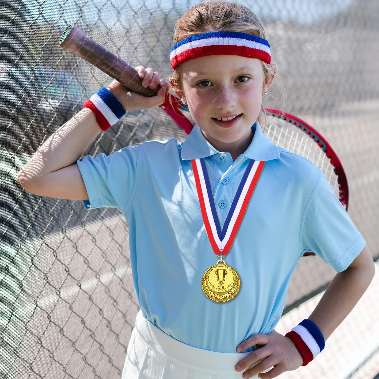 12 Pieces Gold Medals for Awards - Winner Medal Metal with Neck Ribbon Prizes for Kids, Adults, Sports Day, Spelling