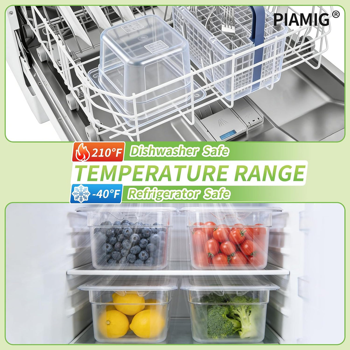 1/6 Size 4" Deep Polycarbonate Food Pans with Lids, 4 Pack