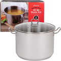 20 Quart Stock Pot with Lid, 18/10 Tri-Ply Stainless Steel | Professional Grade Stockpot with Stick Resistant