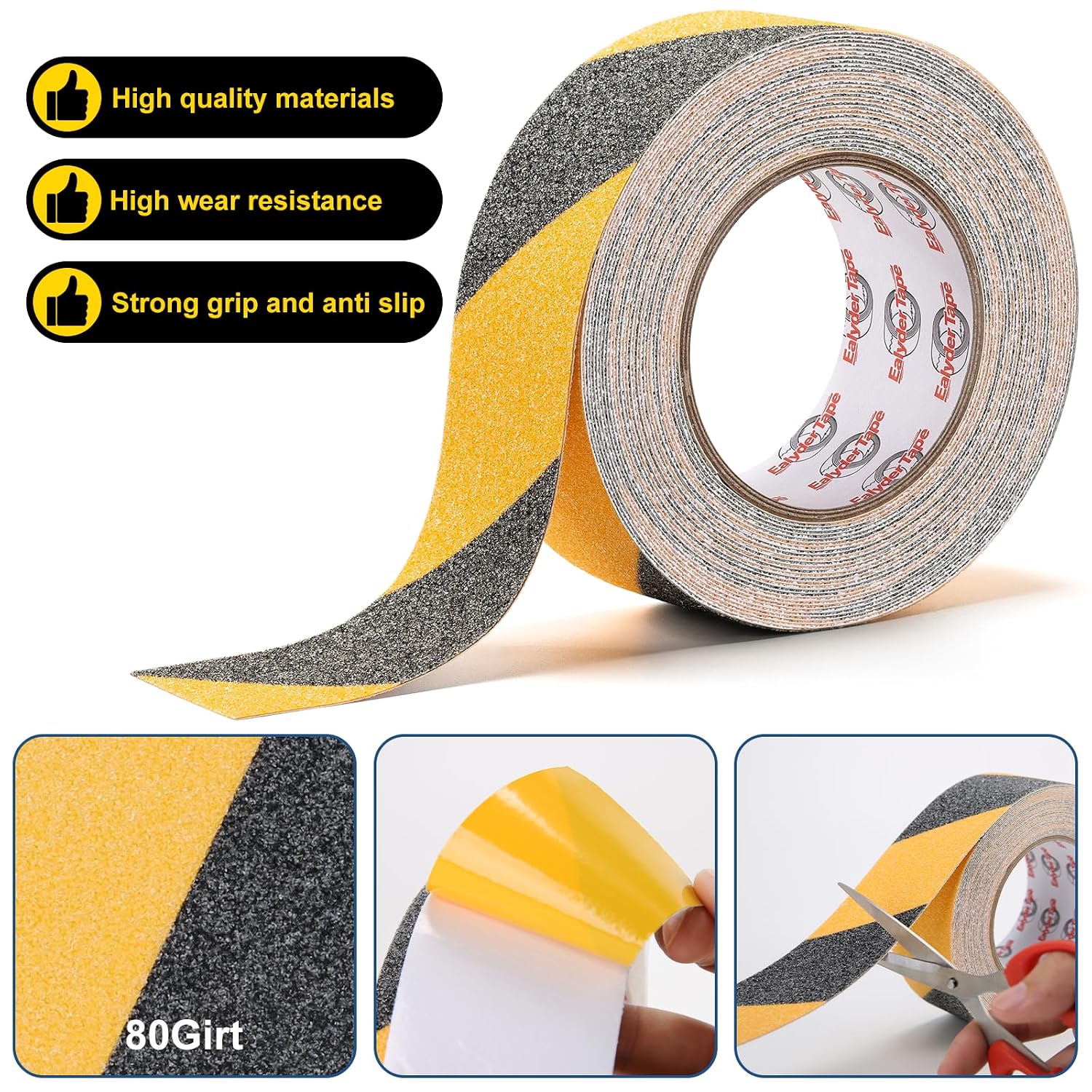 Anti Slip Tape Yellow/Black 2" x 33Ft Warning Safety Grip Tape | Yellow-black warning anti-slip tape for steps, ramps