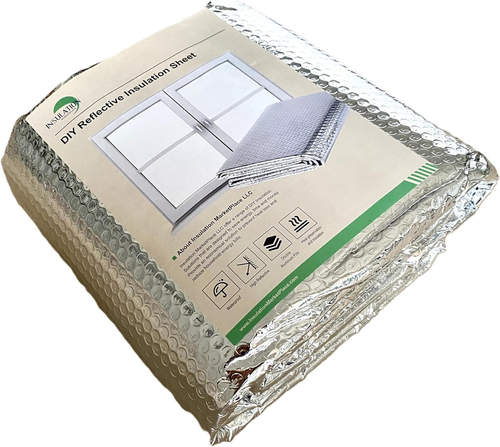24" x10ft DIY Bubble Core Reflective Sheet, Window Kit, Garage Door Insulation, Thermal Shield, RV Insulation + 35