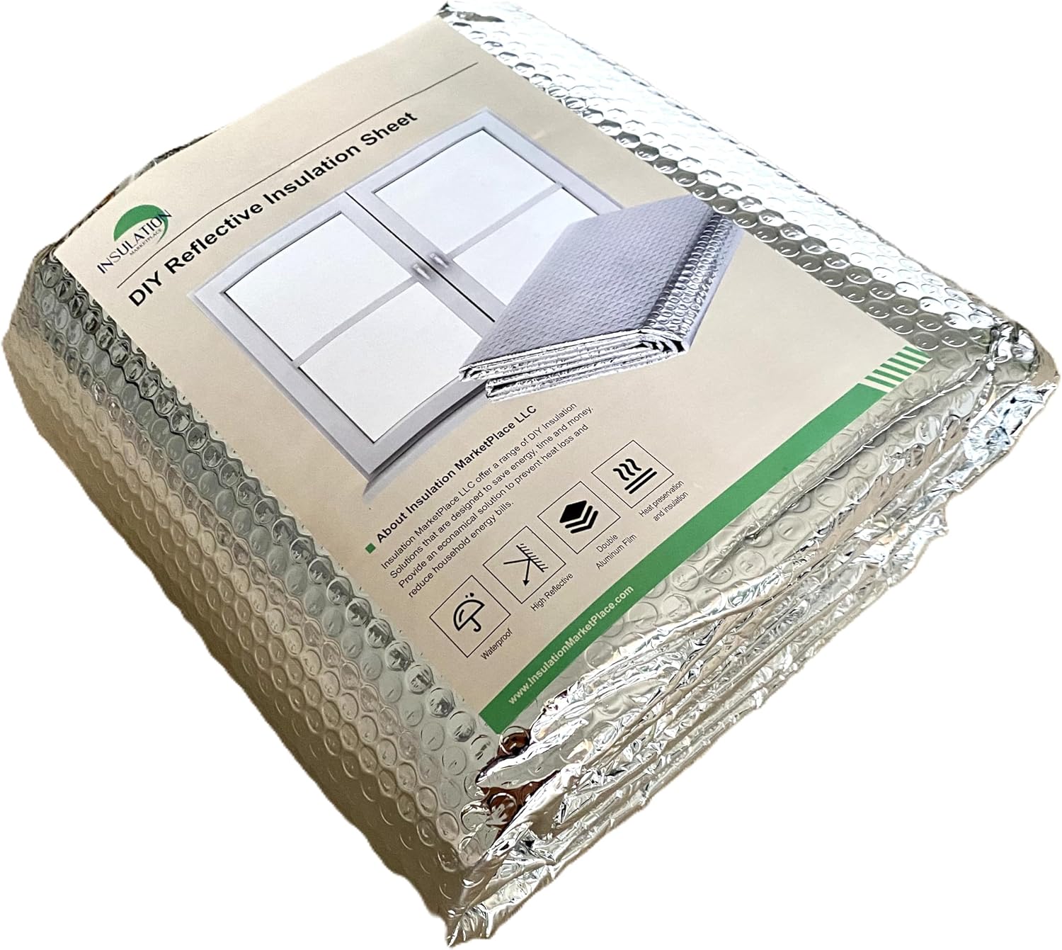 24" x10ft DIY Bubble Core Reflective Sheet, Window Kit, Garage Door Insulation, Thermal Shield, RV Insulation + 35
