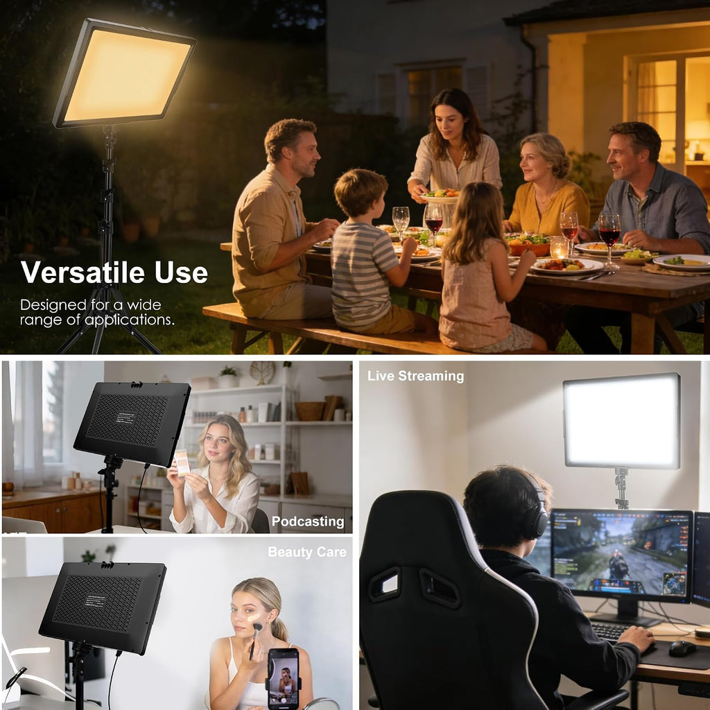 20W LED Photo Video Light 2-Pack, Bi-Color Dimmable Camera Lights | Photography Lighting Kit 2800-6500K CRI 97+