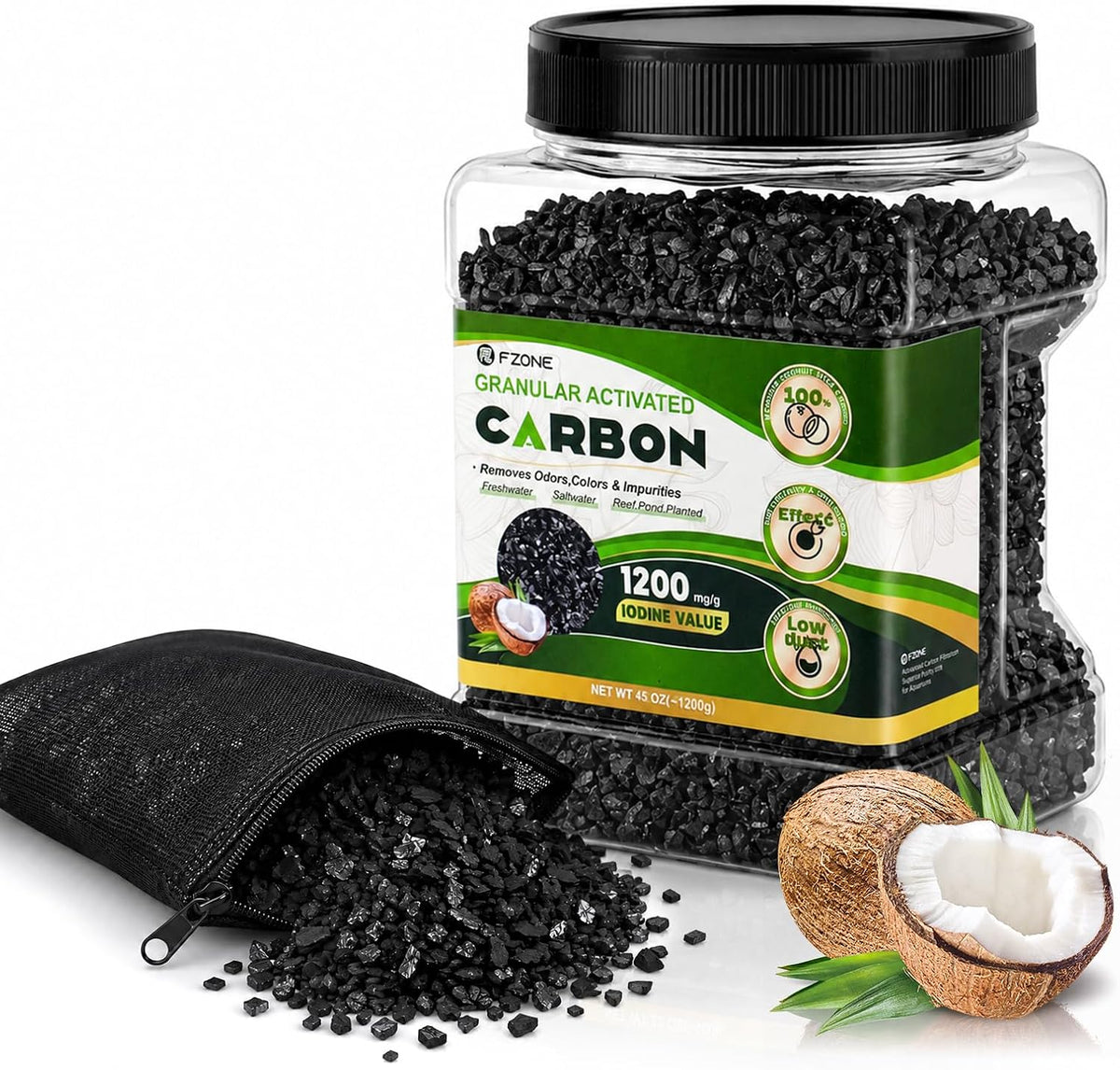 Activated Carbon, Coconut Shell Aquarium Filter Media 2.8lb