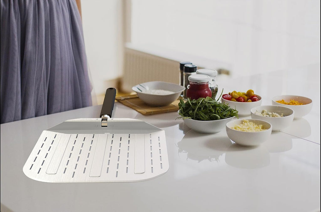 12-Inch Aluminum Pizza Peel with Long Foldable Handle