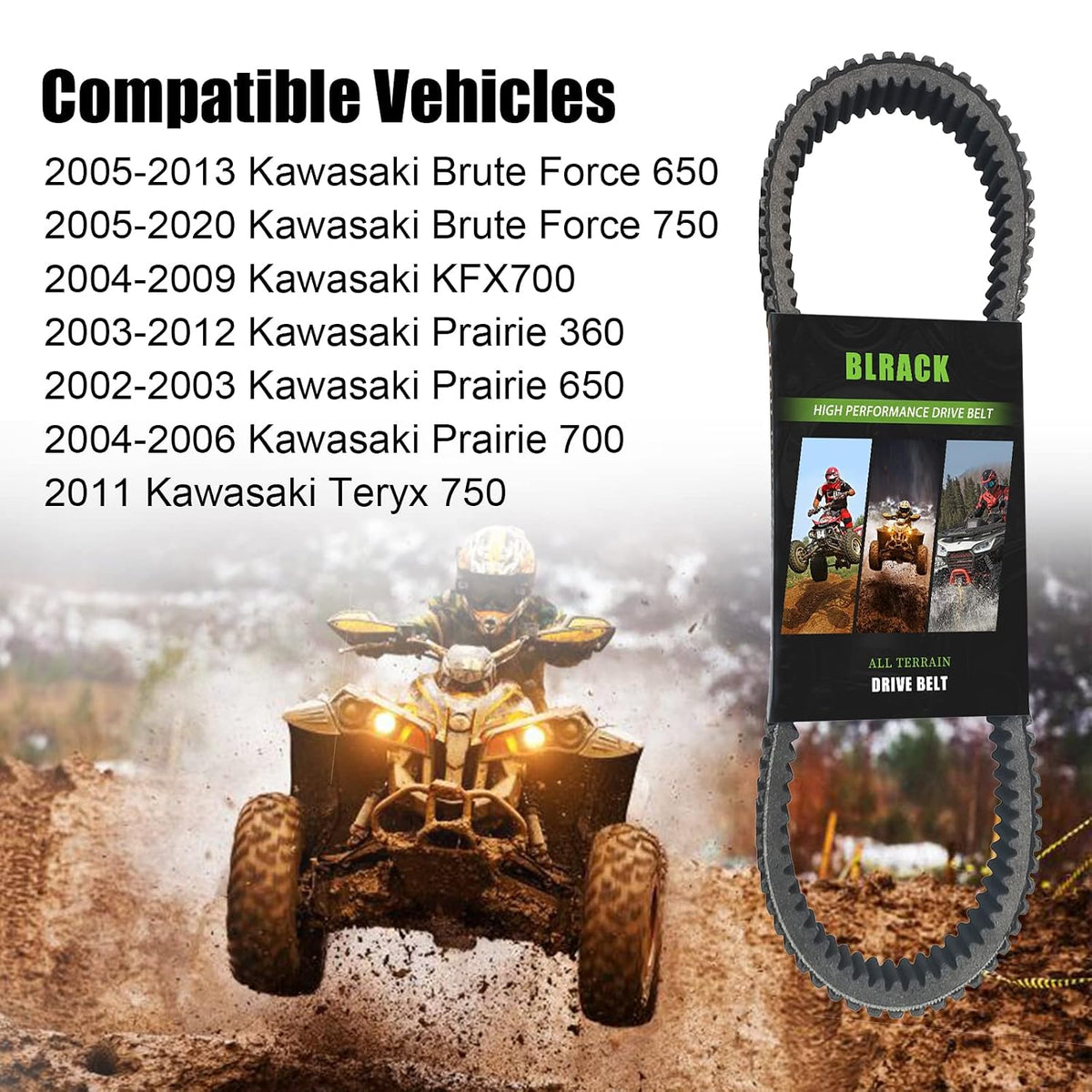 59011-0003 Heavy Duty Drive Belt for Kawasaki ATV UTV