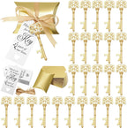 100 Sets Vintage Key Bottle Opener Wedding Favors, Wedding Party Souvenir Gift for Guests with Thank You Tag Card