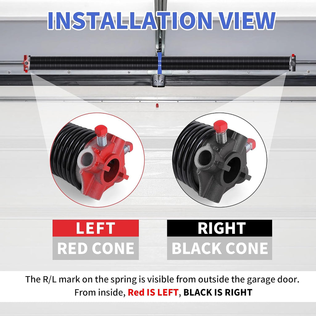 Garage Door Torsion Springs, 1 Pair, 0.207" x 2" ID x 22", Replacement Kit