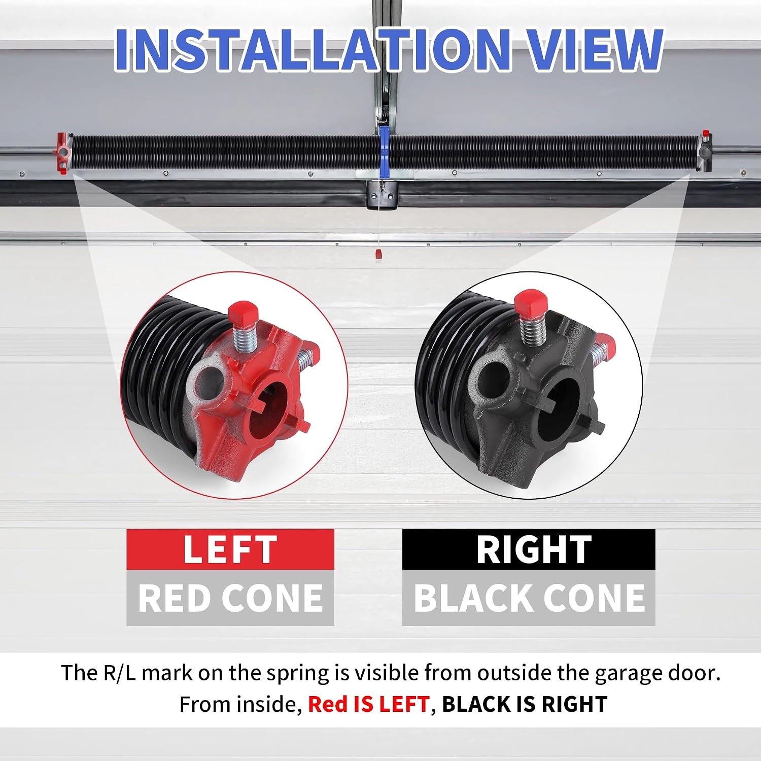 Garage Door Torsion Springs, 1 Pair, 0.207" x 2" ID x 22", Replacement Kit