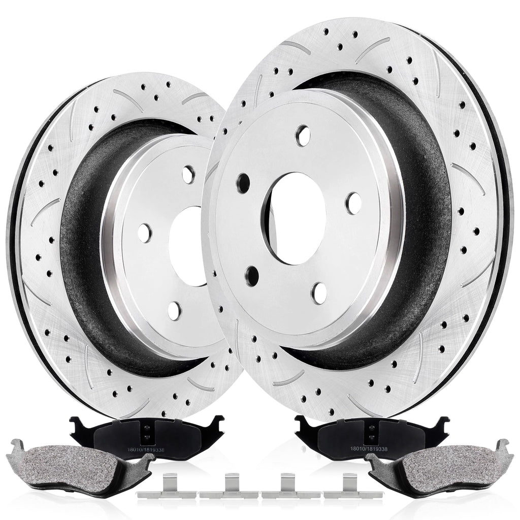 UNITHUB Rear Brakes and Rotors Kit 13.86"(352.2mm) Compatible for Ram 1500