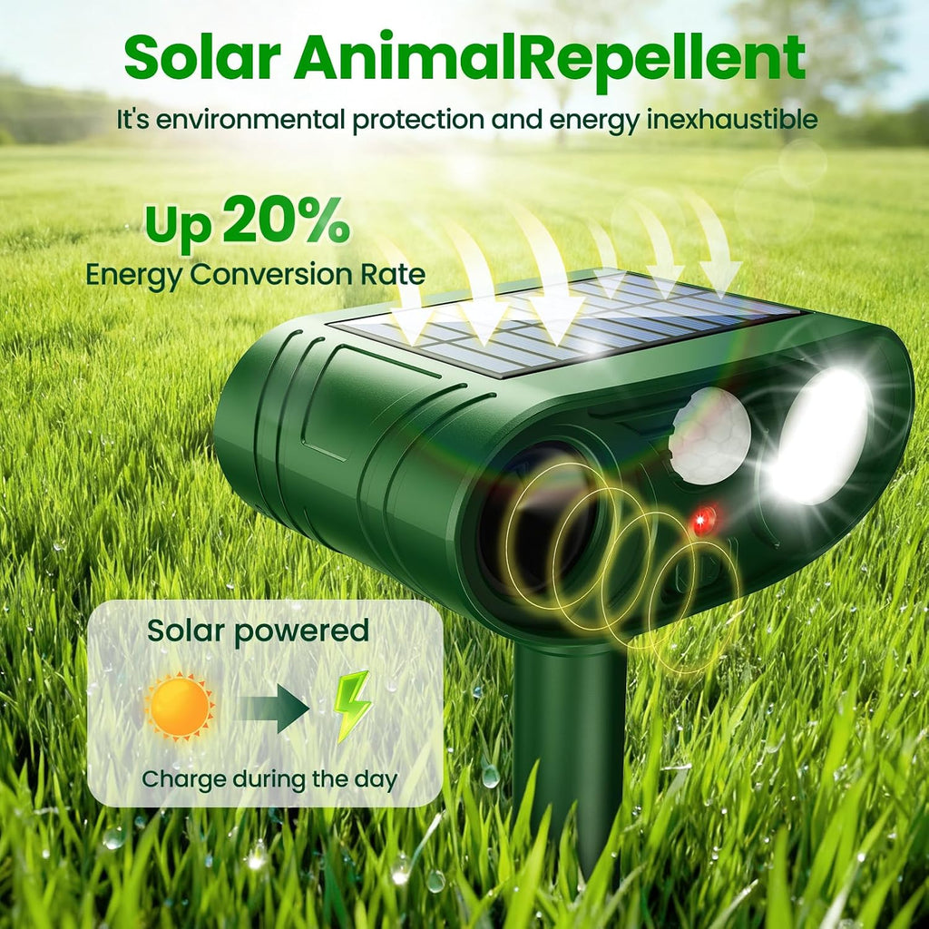2026 Newly Advanced Ultrasonic Solar Animal Repellent Outdoor | Cat Repellent Outdoor, Deer Repellent Devices