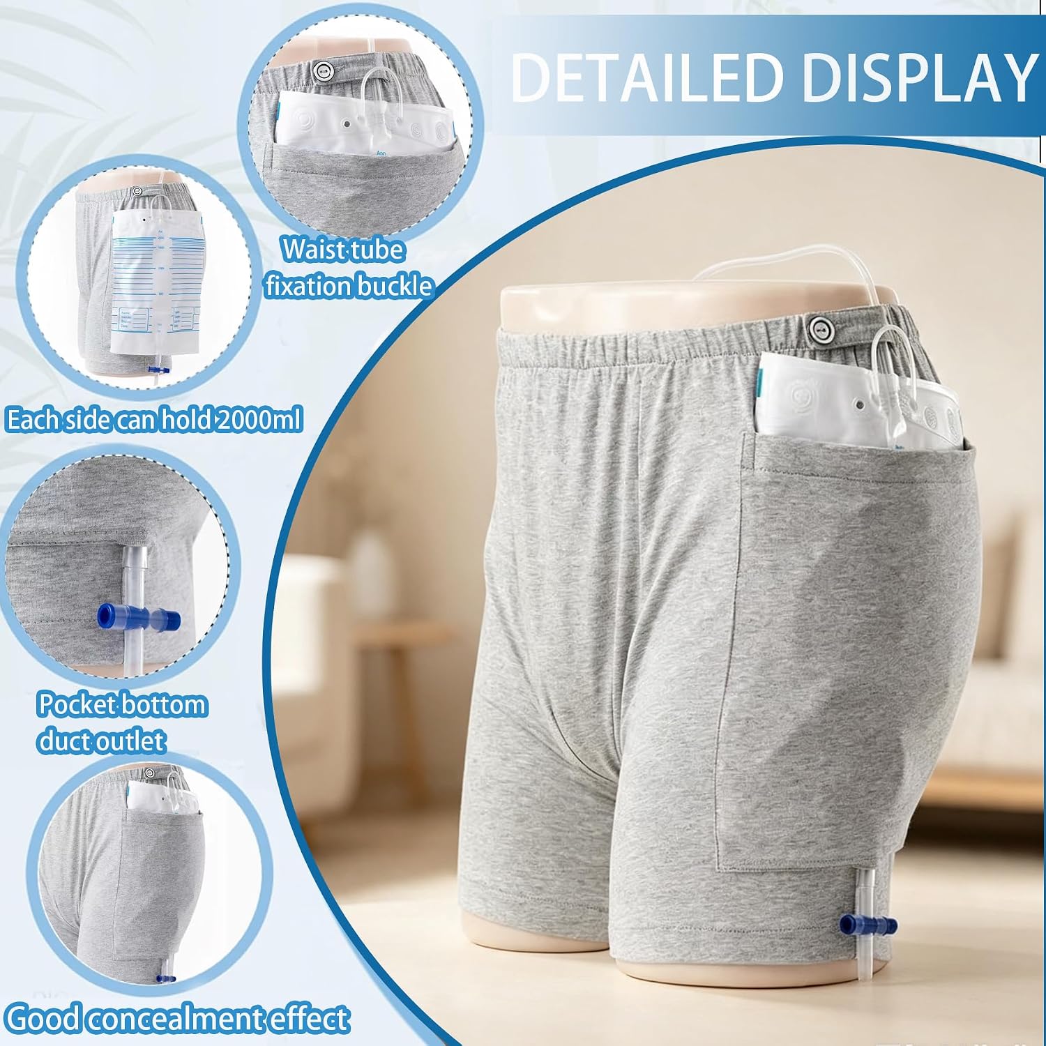 New Type of Urine Bag Pants,Underwear Urine Bag Pants for Elderly,Urine Drainage Bag Underwear,Nephrostomy Bag Pants